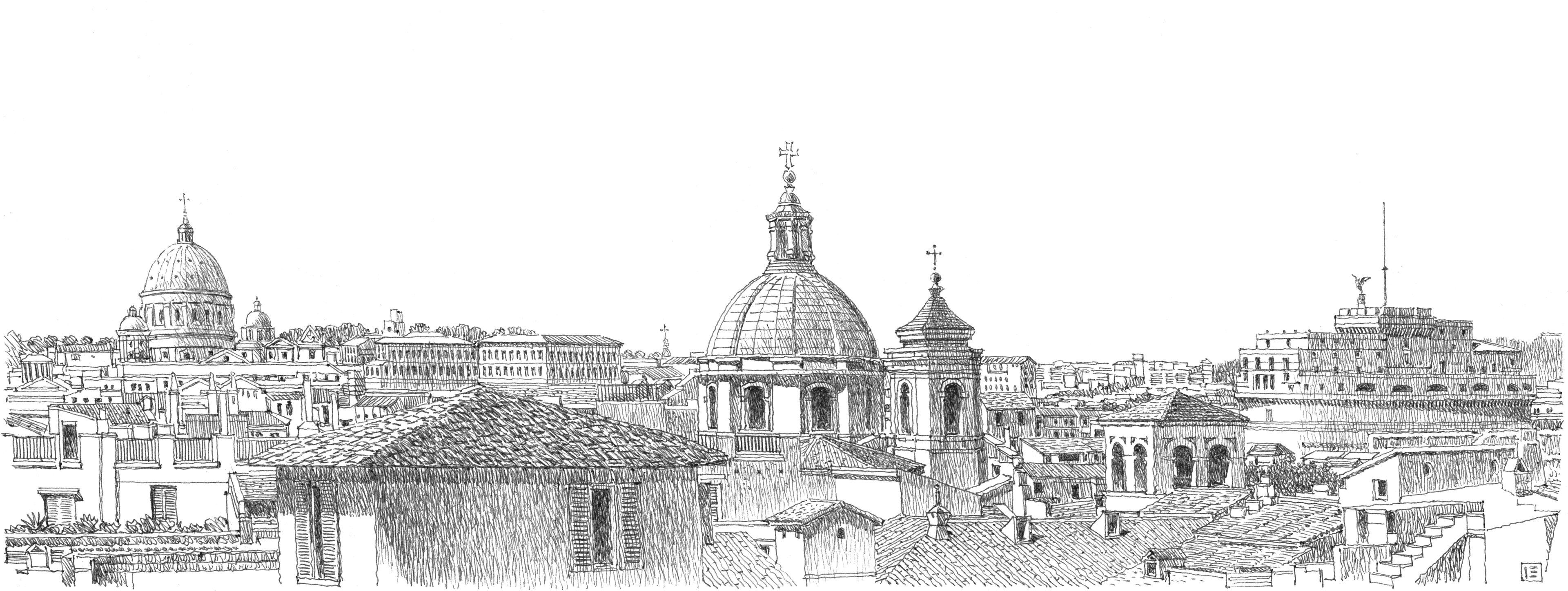 Rooftops of Rome Panorama